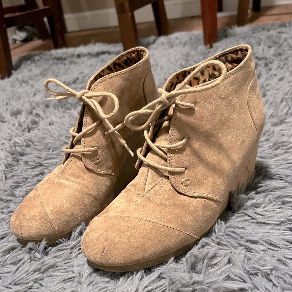 Brown Wedge Booties